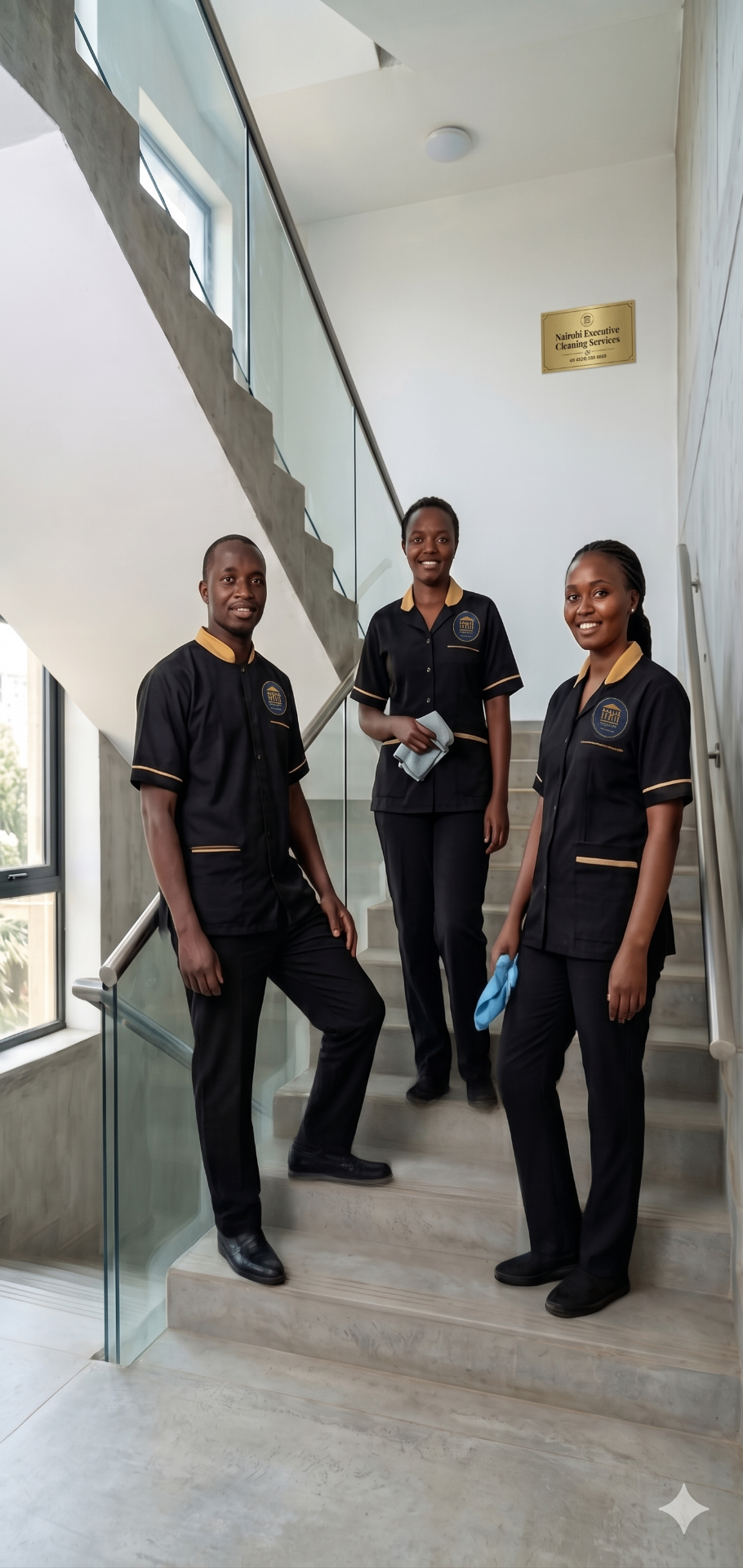SSJ Property Management uniformed team on-site at a Nairobi premium building